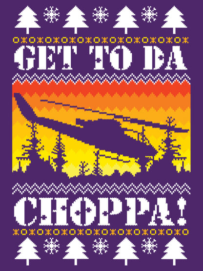Get To Da Choppa Men's Purple Christmas Jumper