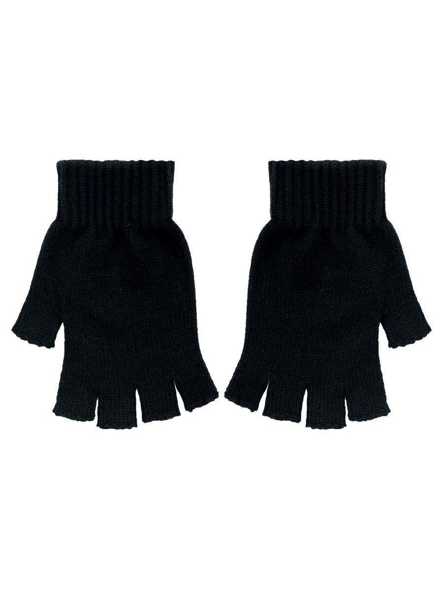 Black Essential Fingerless Gloves