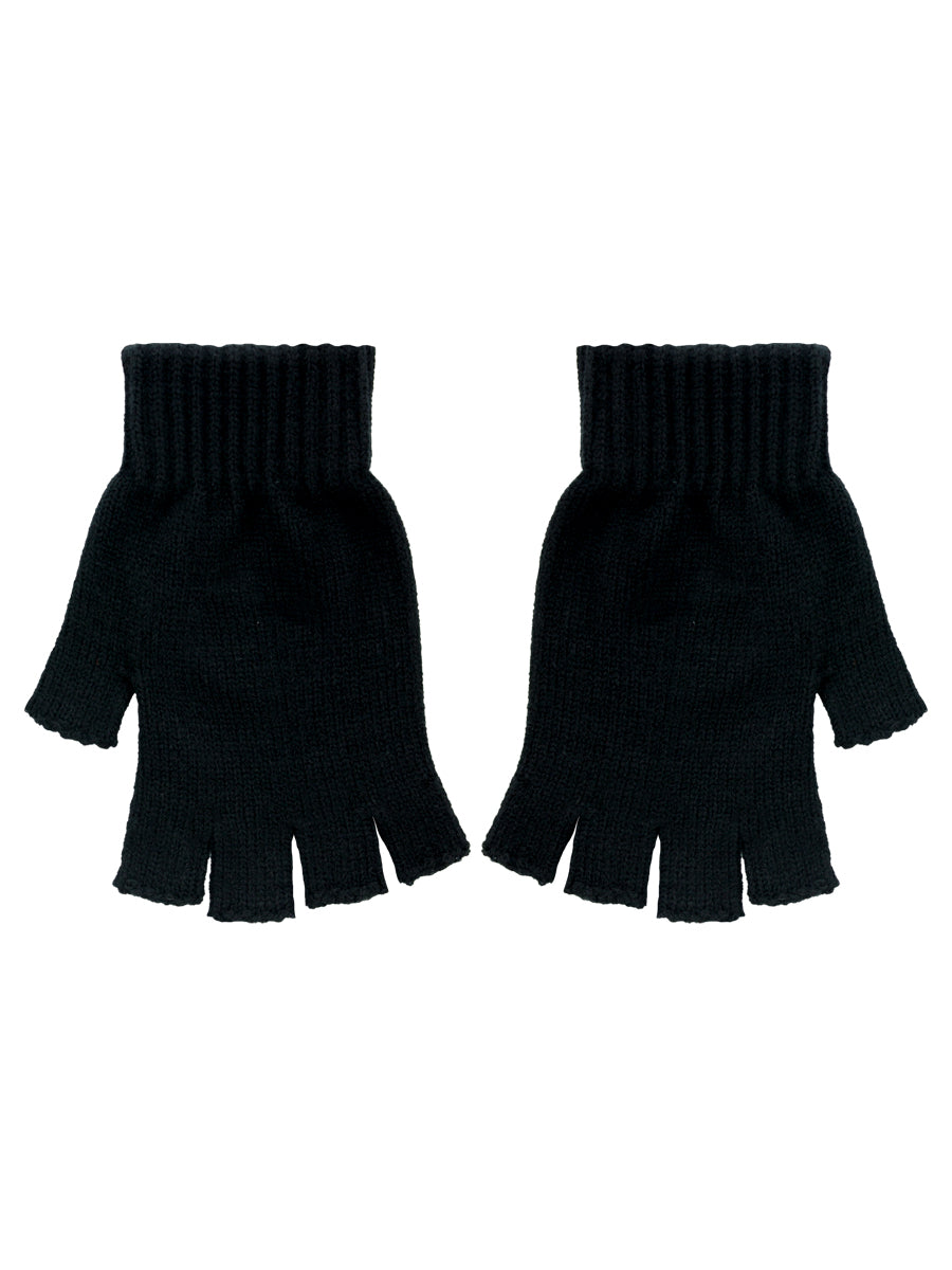 Black Essential Fingerless Gloves