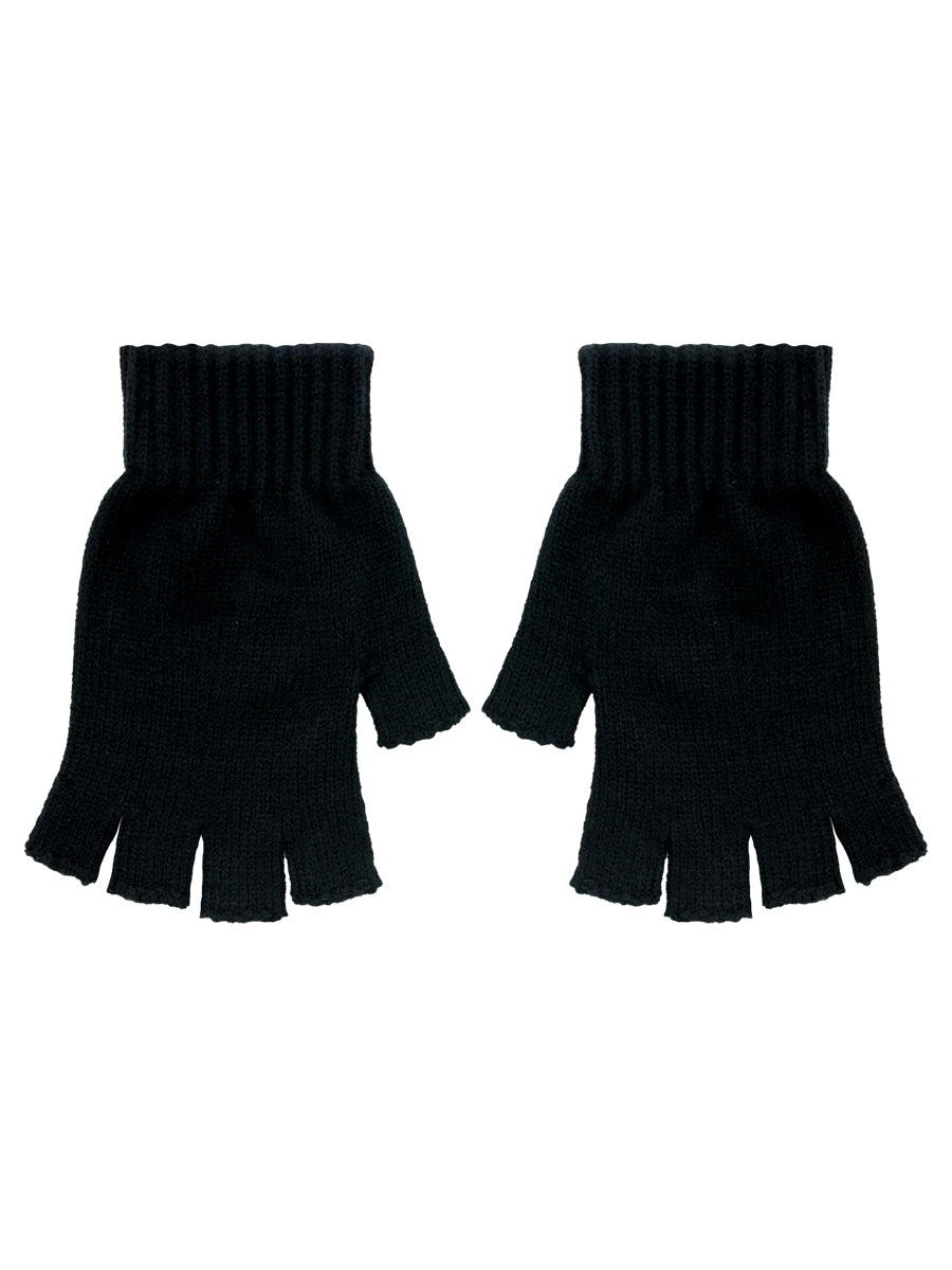 Black Essential Fingerless Gloves