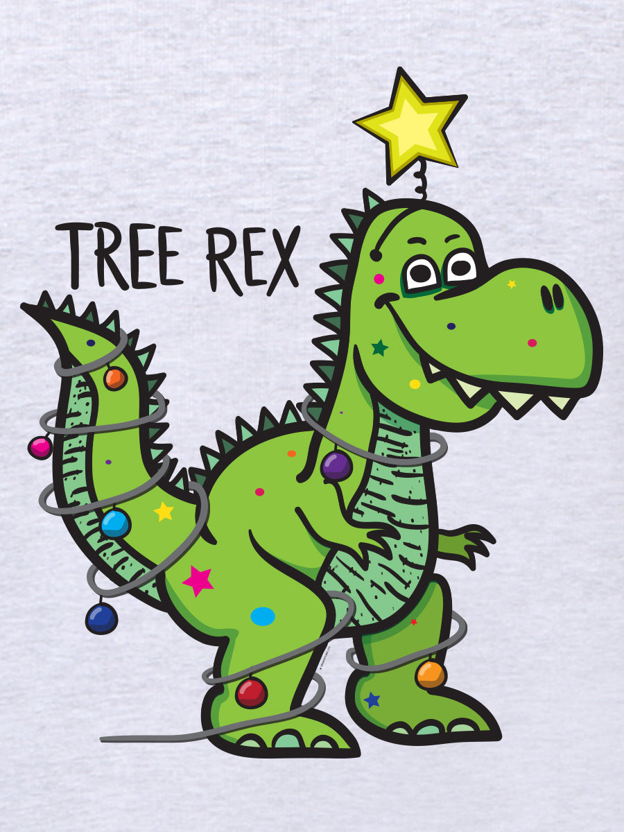 Tree Rex Men's Grey Christmas Jumper