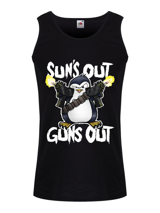 Psycho Penguin Sun's Out Guns Out Men's Black Vest