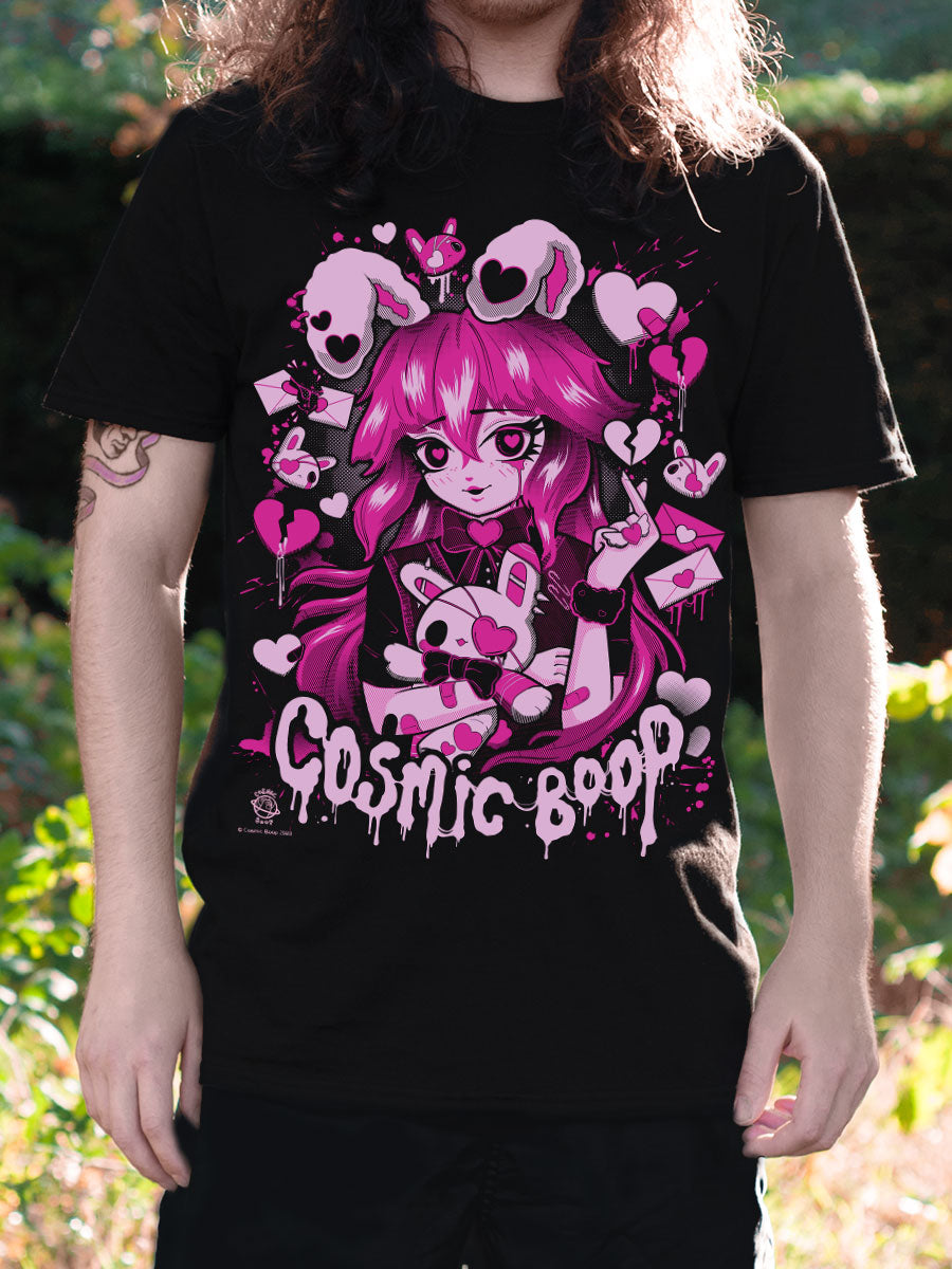 Cosmic Boop Love Letters Men's Black T-Shirt
