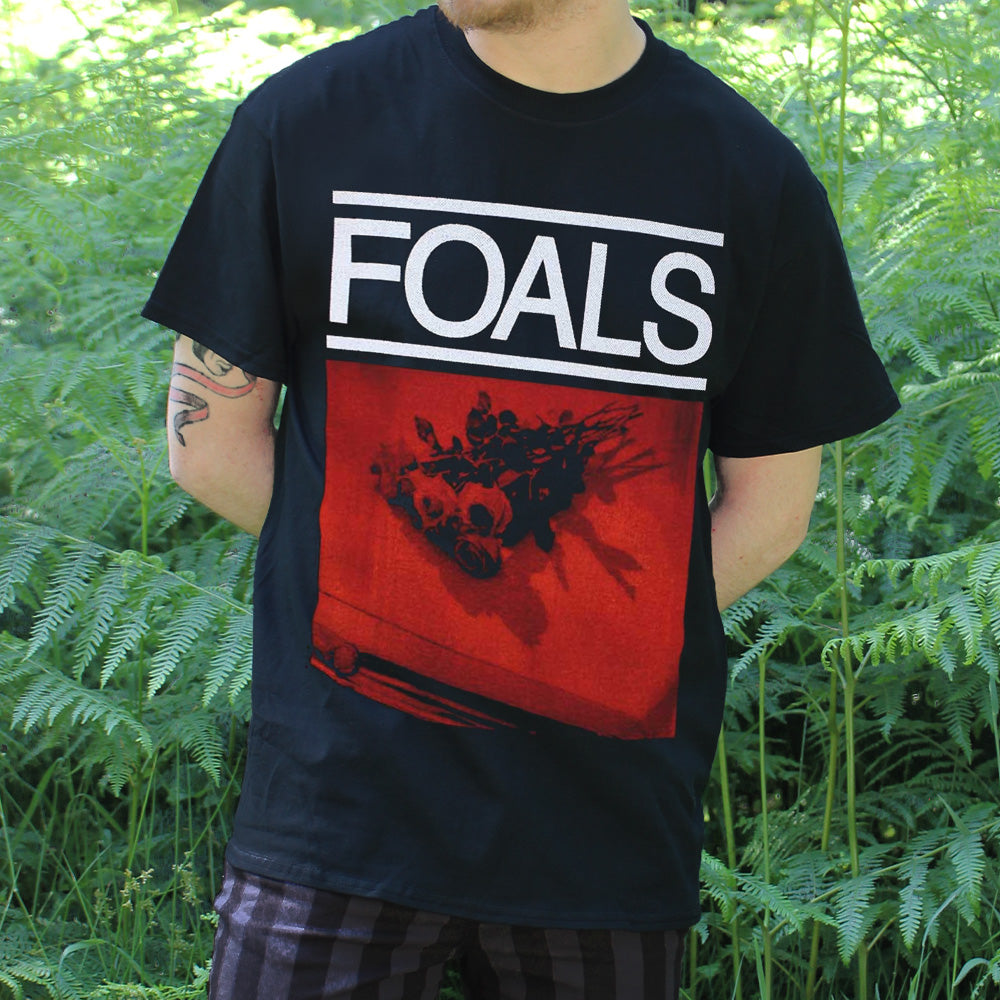 Foals Red Rose Men's Black T-Shirt