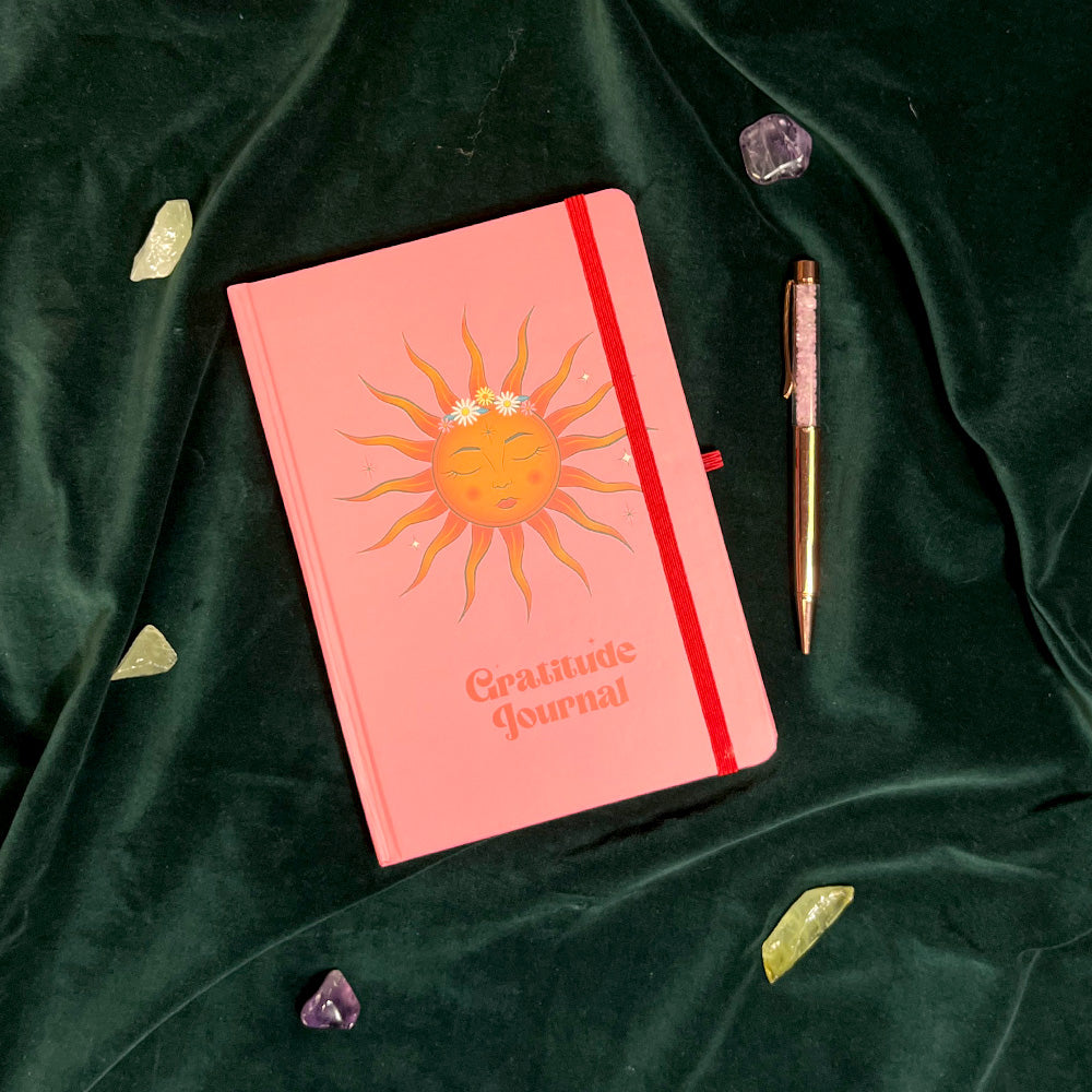 The Sun Gratitude Journal with Rose Quartz Pen