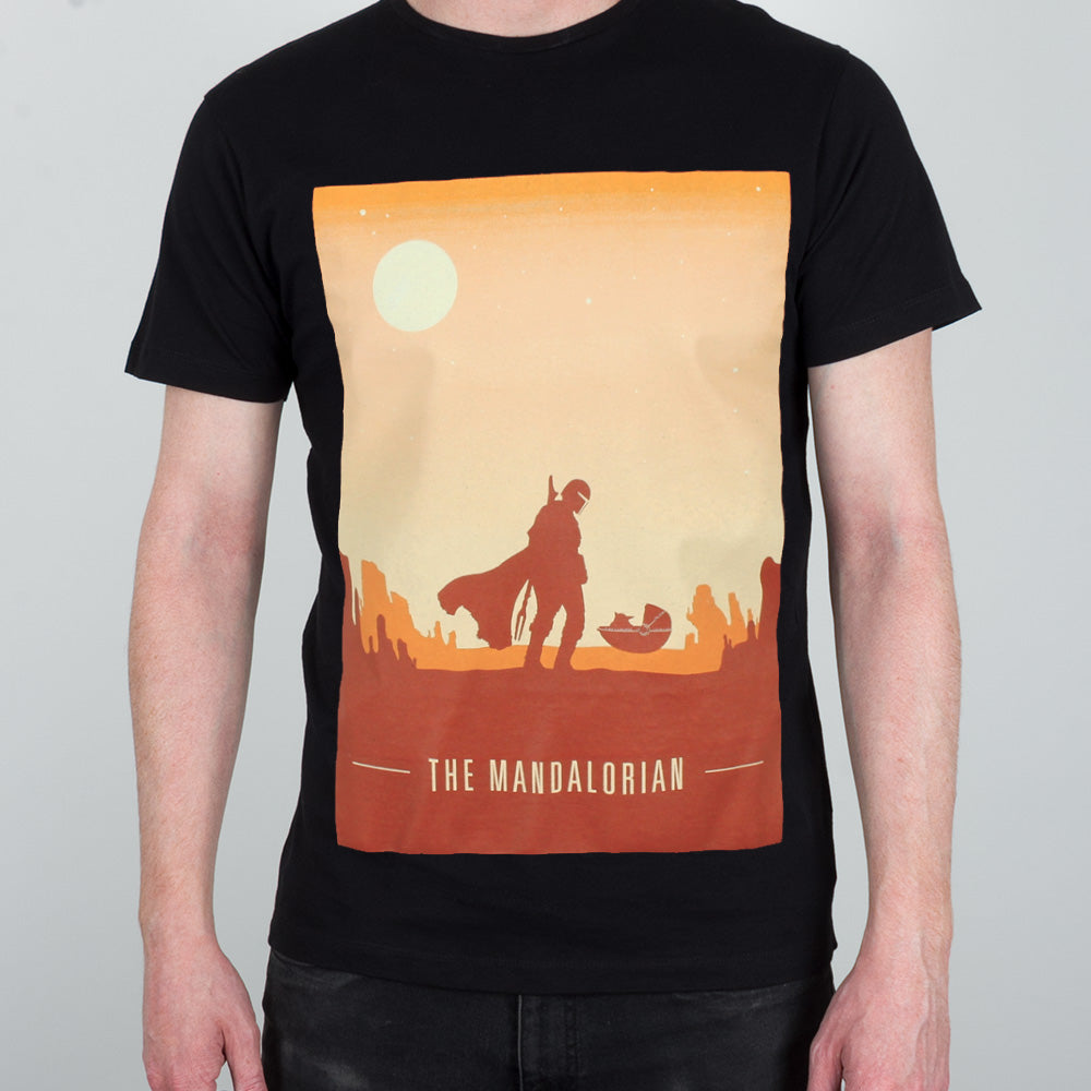 Star Wars Mandalorian Retro Poster Men's Black T-Shirt