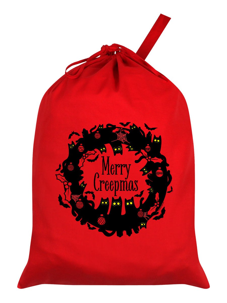 Merry Creepmas Red Santa Sack