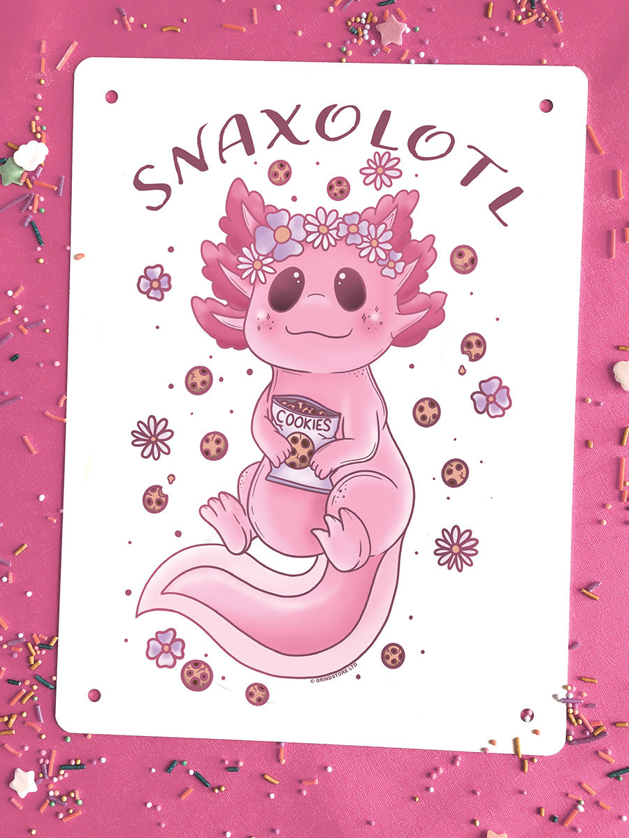 Snaxolotl Mini Tin Sign