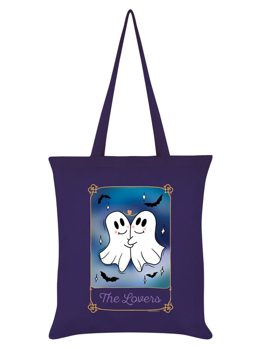 Galaxy Ghouls The Lovers Ghost Tarot Purple Tote Bag