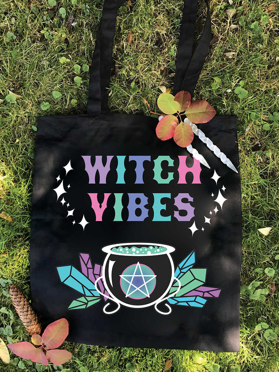 Witch Vibes Black Tote Bag