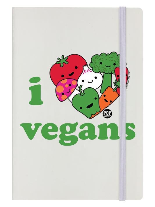 Pop Factory I Love Vegans Cream A5 Hard Cover Notebook