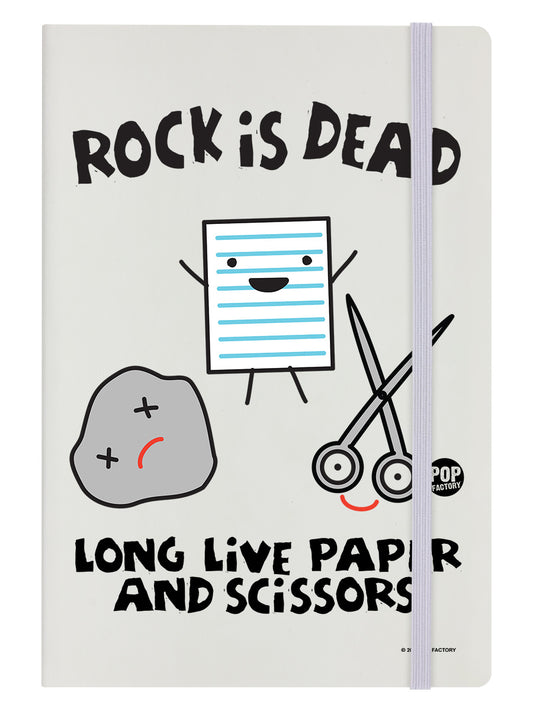 Pop Factory Rock Is Dead Cream A5 Hard Cover Notebook