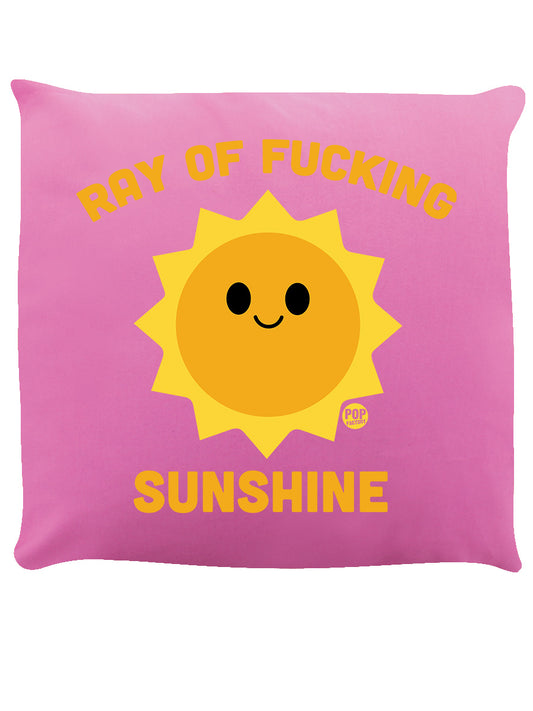 Pop Factory Ray of Fucking Sunshine Black Cushion