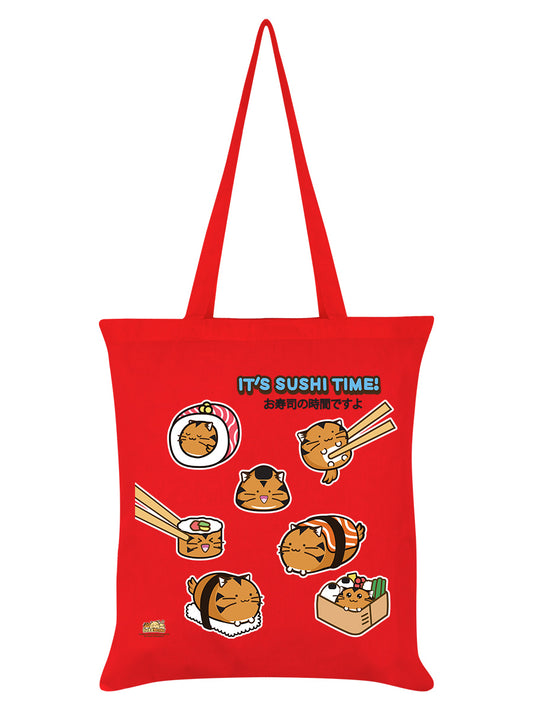 Fuzzballs It's Sushi Time Red Tote Bag