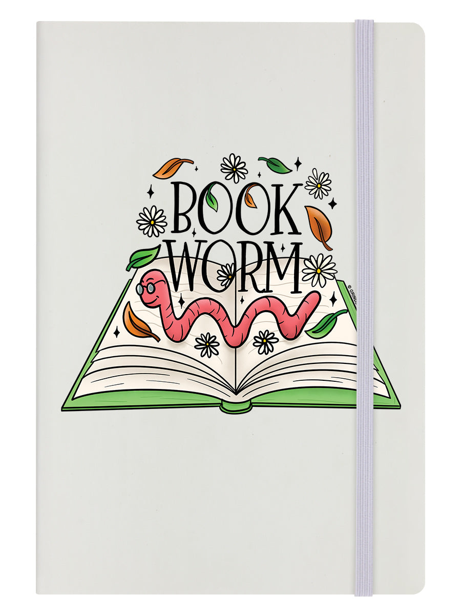 Book Worm Cream A5 Hard Cover Notebook