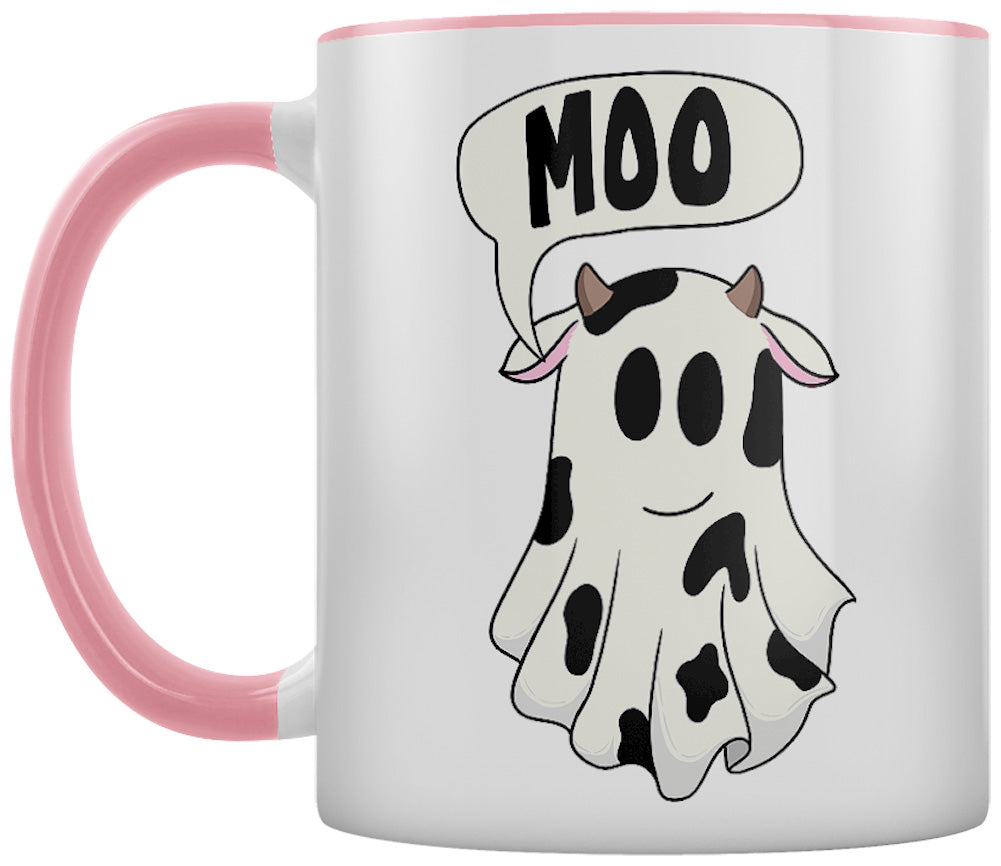 Galaxy Ghouls Moo! Ghost Cow Pink Inner 2-Tone Mug