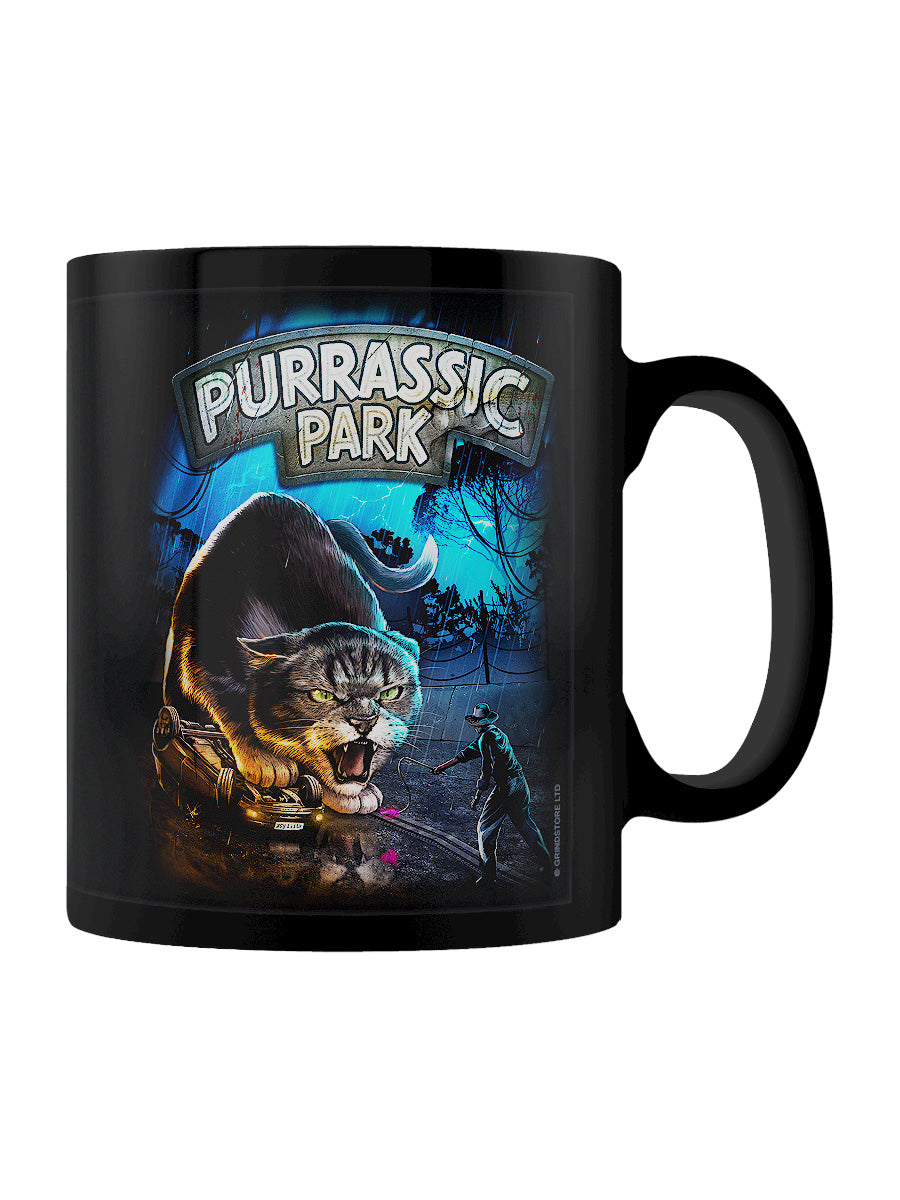 Horror Cats Purrassic Park Black Mug