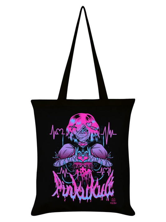 Pinku Kult Heartbeat Black Tote Bag