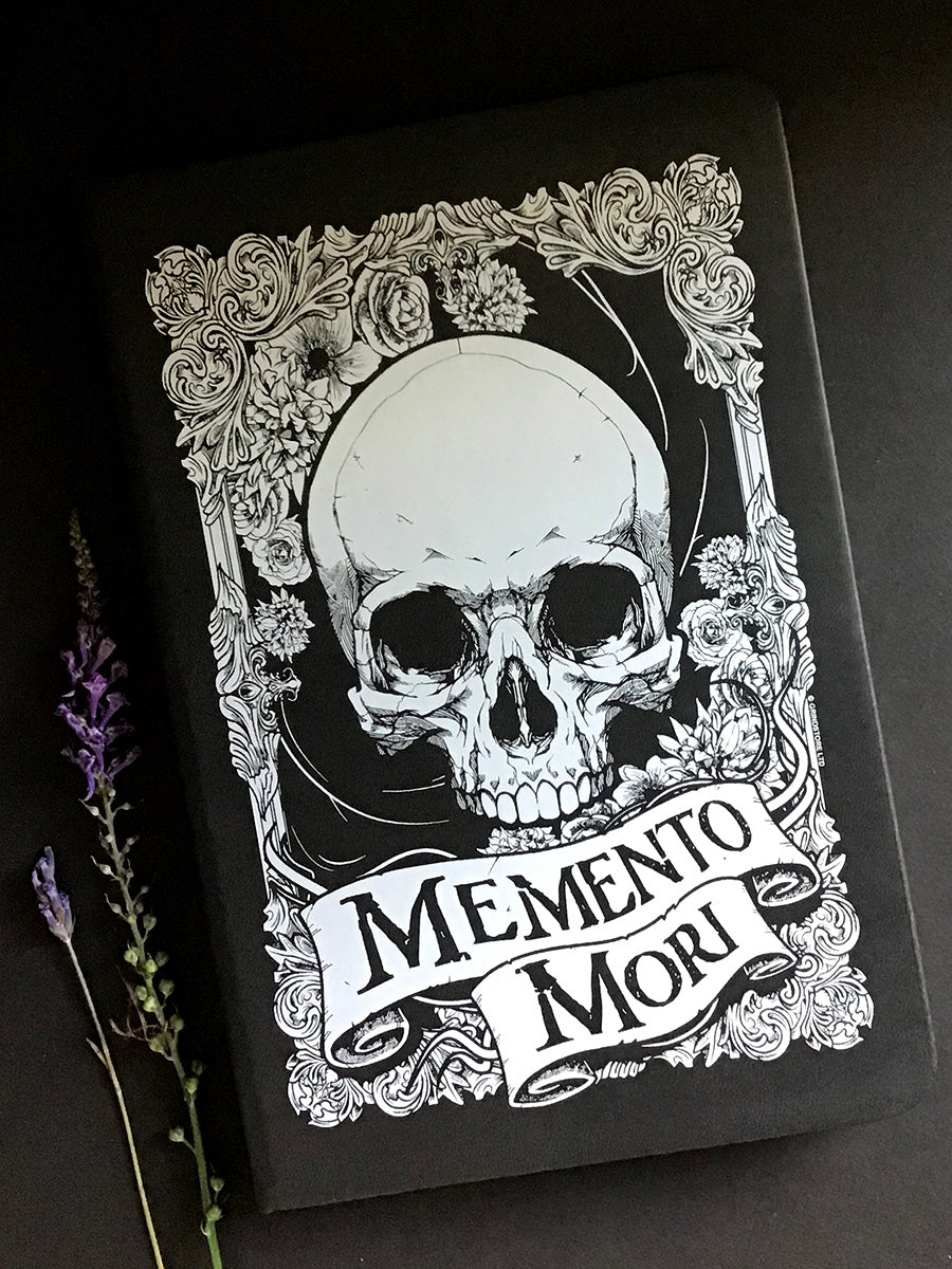 Memento Mori Skull Black A5 Hard Cover Notebook