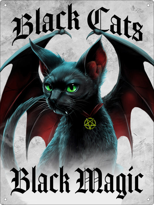 Black Cats Black Magic Large Tin Sign