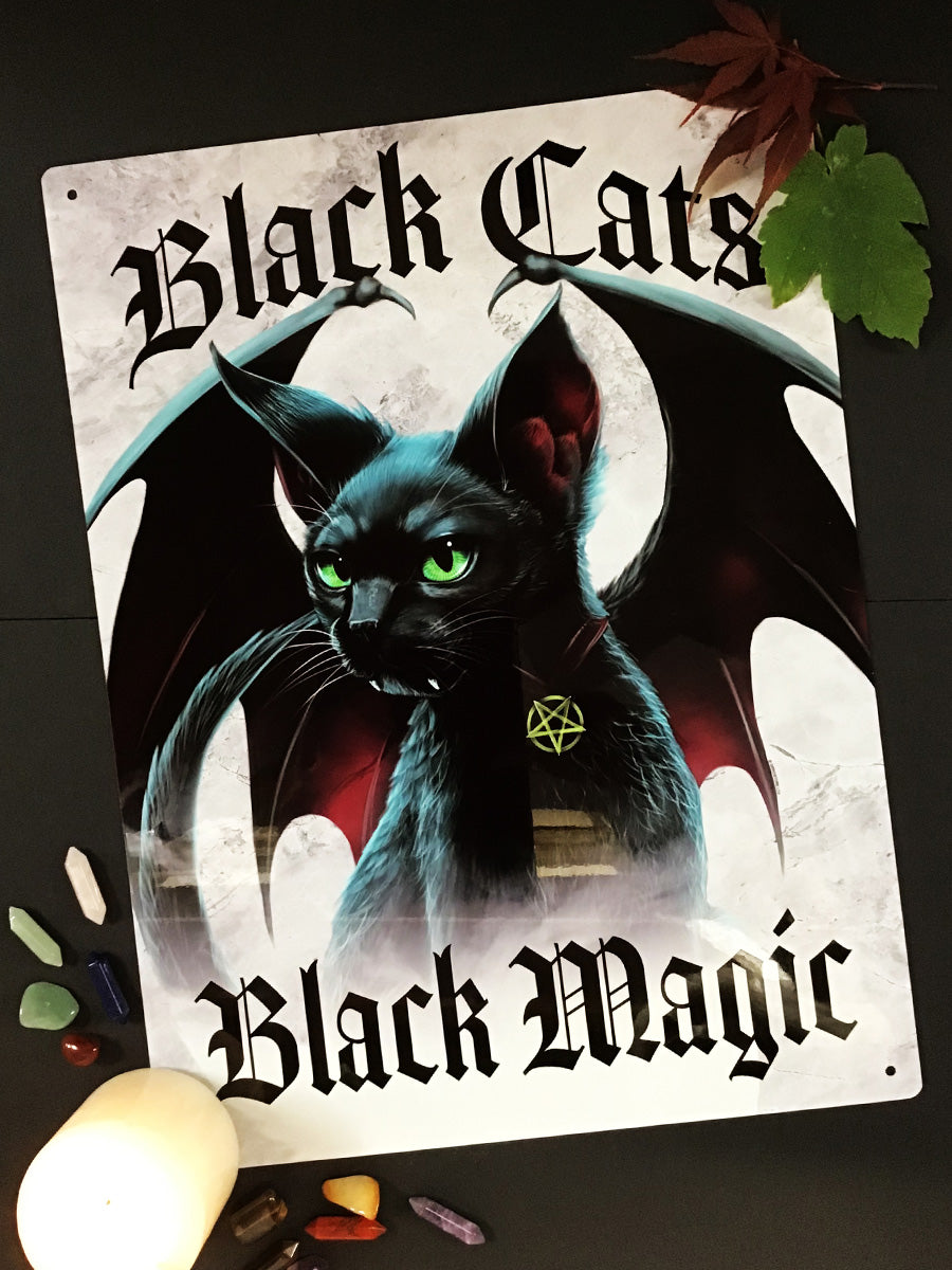 Black Cats Black Magic Large Tin Sign