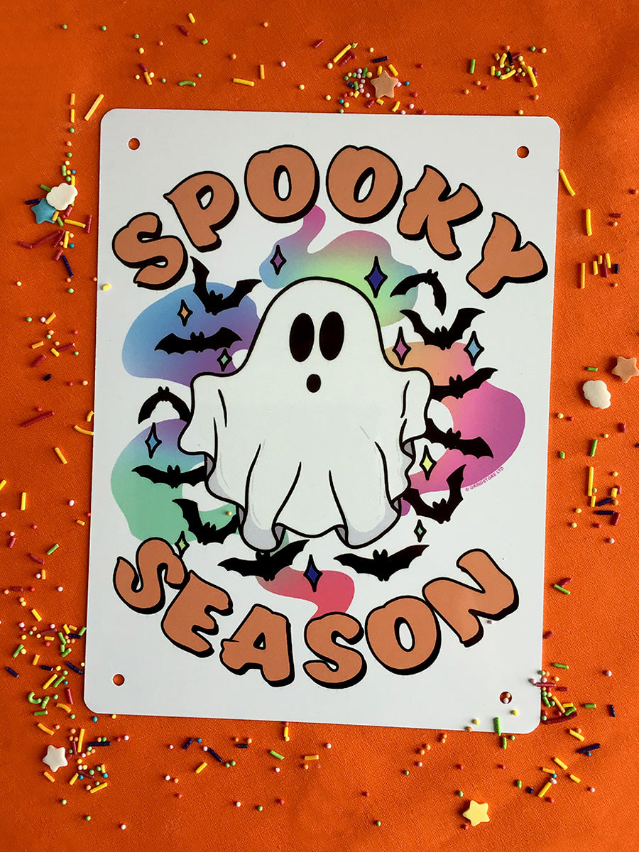 Galaxy Ghouls Spooky Season Ghost Mini Tin Sign