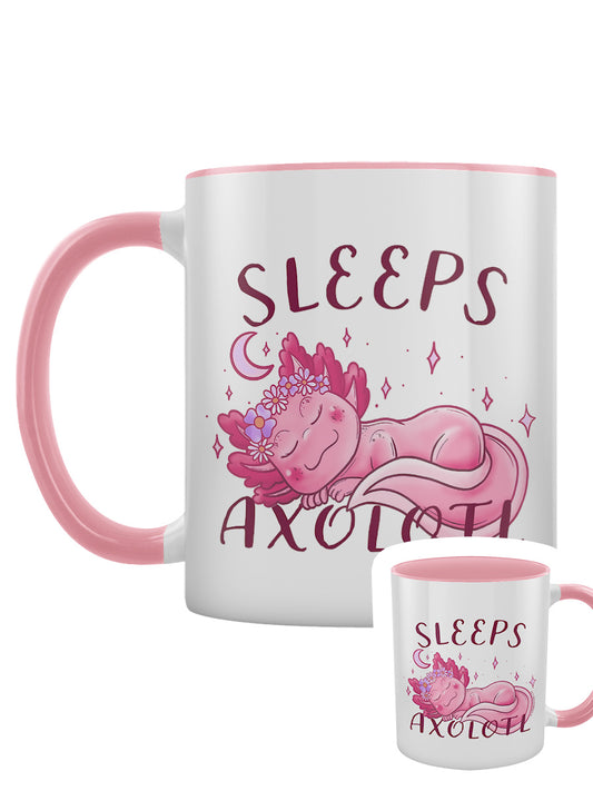 Sleeps Axolotl Pink Inner 2-Tone Mug