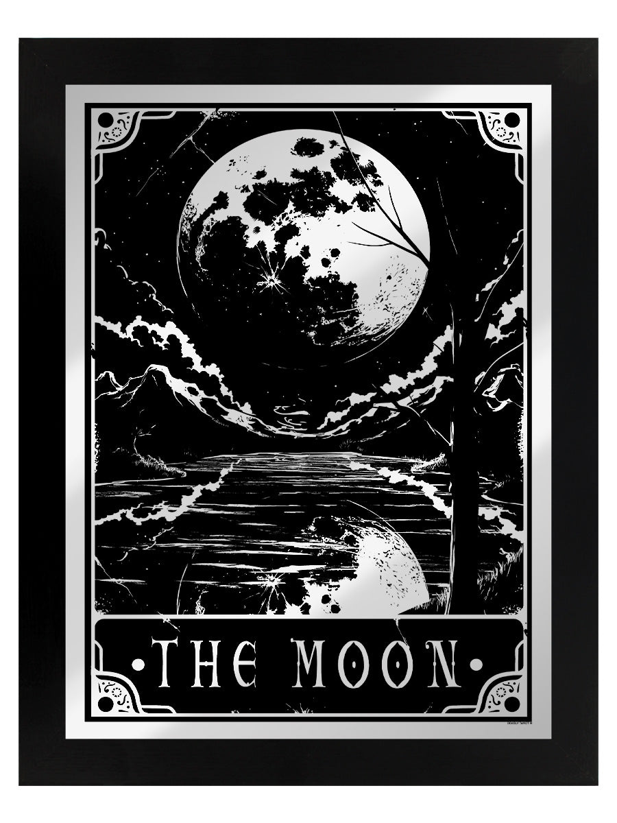 Framed Deadly Tarot The Moon Mirrored Tin Sign