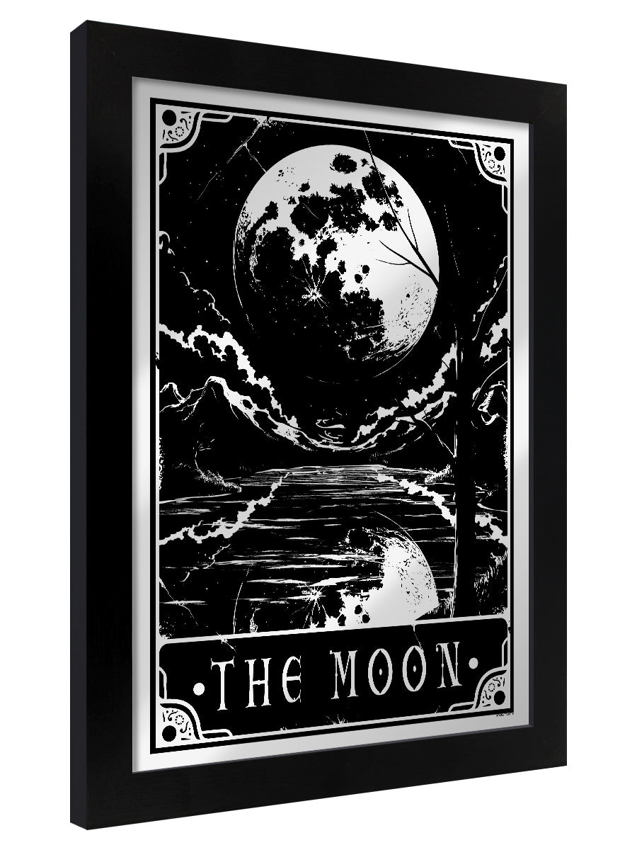 Framed Deadly Tarot The Moon Mirrored Tin Sign