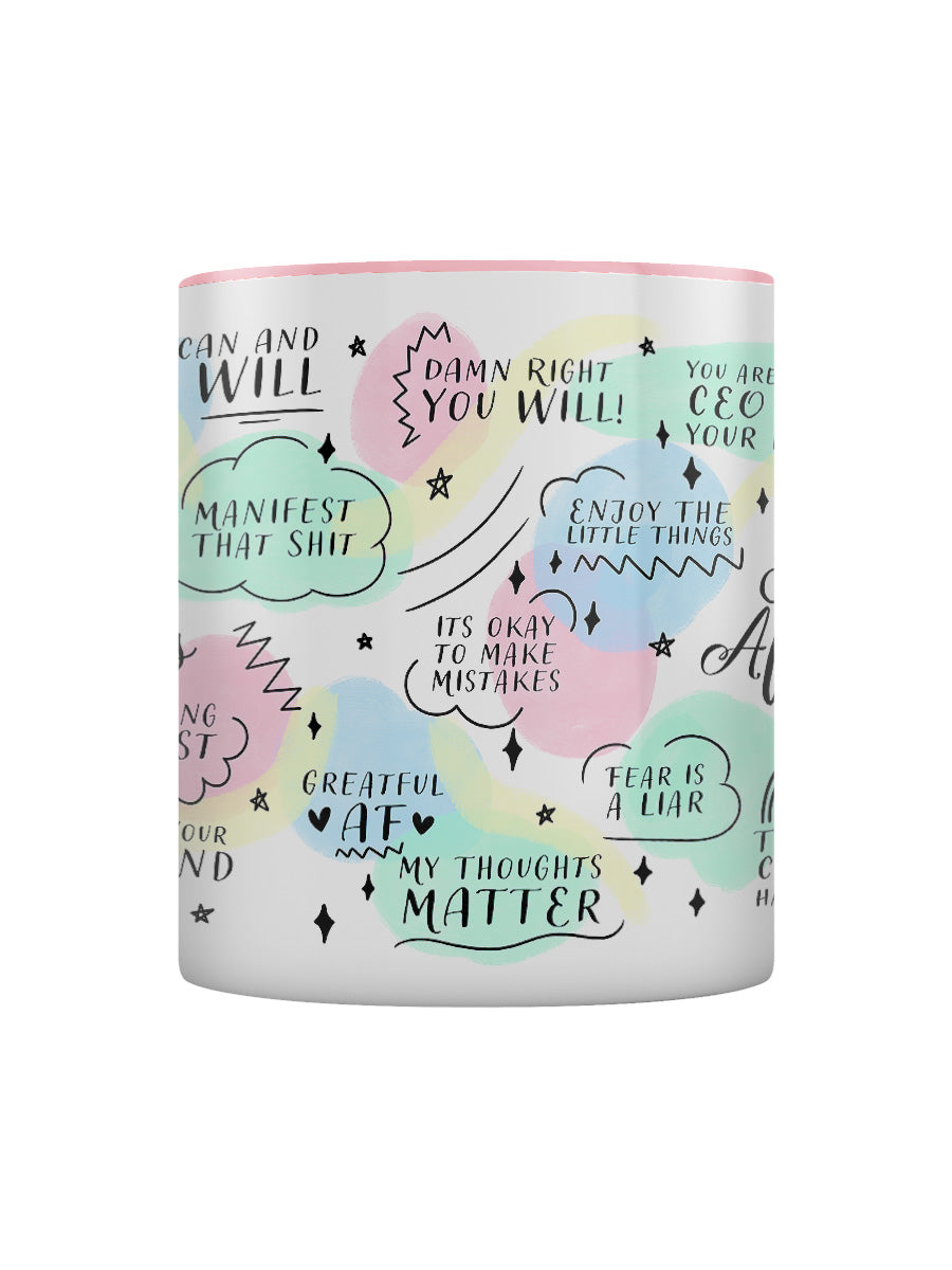 Morning Affirmations Pink Inner 2-Tone Mug