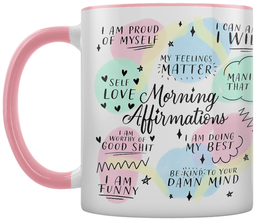 Morning Affirmations Pink Inner 2-Tone Mug