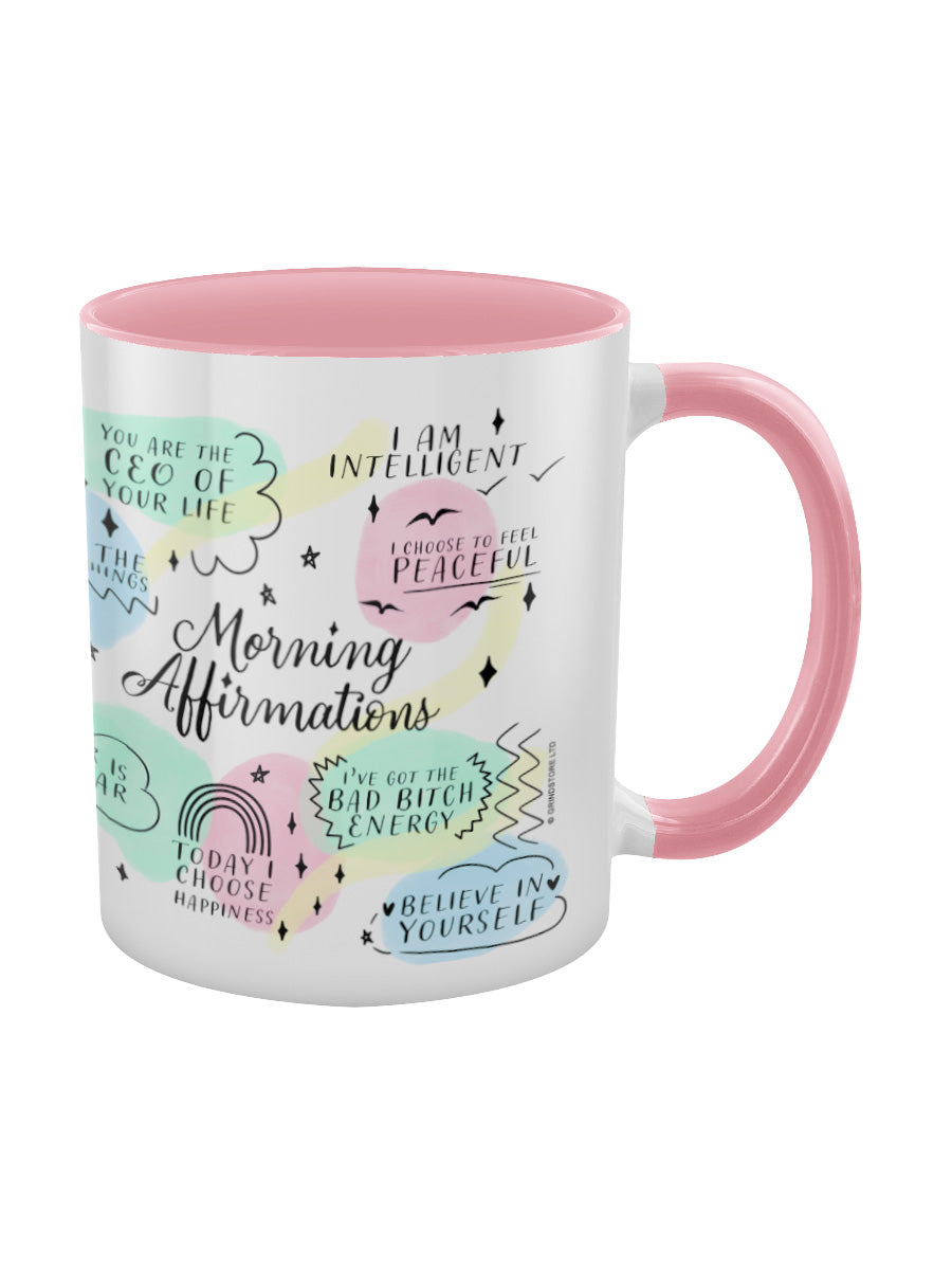 Morning Affirmations Pink Inner 2-Tone Mug