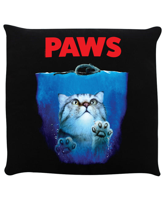 Horror Cats Paws Black Cushion