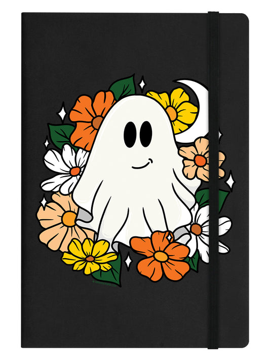 Galaxy Ghouls Floral Ghost Black A5 Hard Cover Notebook