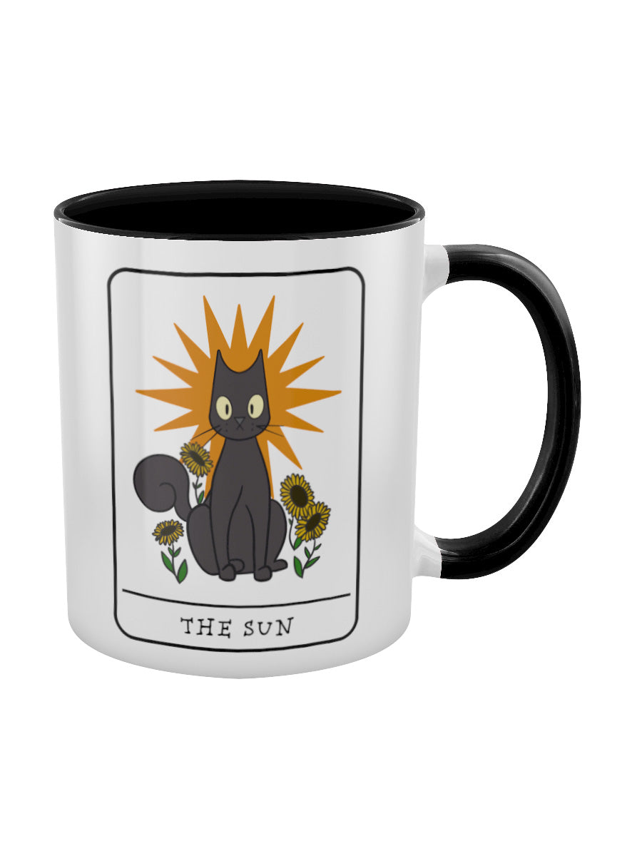 Spooky Cat Tarot - The Sun Black Inner 2-Tone Mug