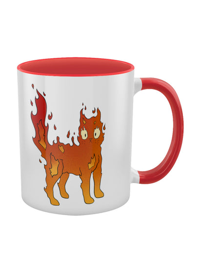 Spooky Cat Elements - Fire Red Inner 2-Tone Mug