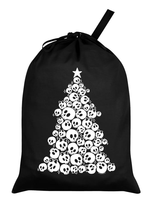Skull Jumble Xmas Tree Black Santa Sack