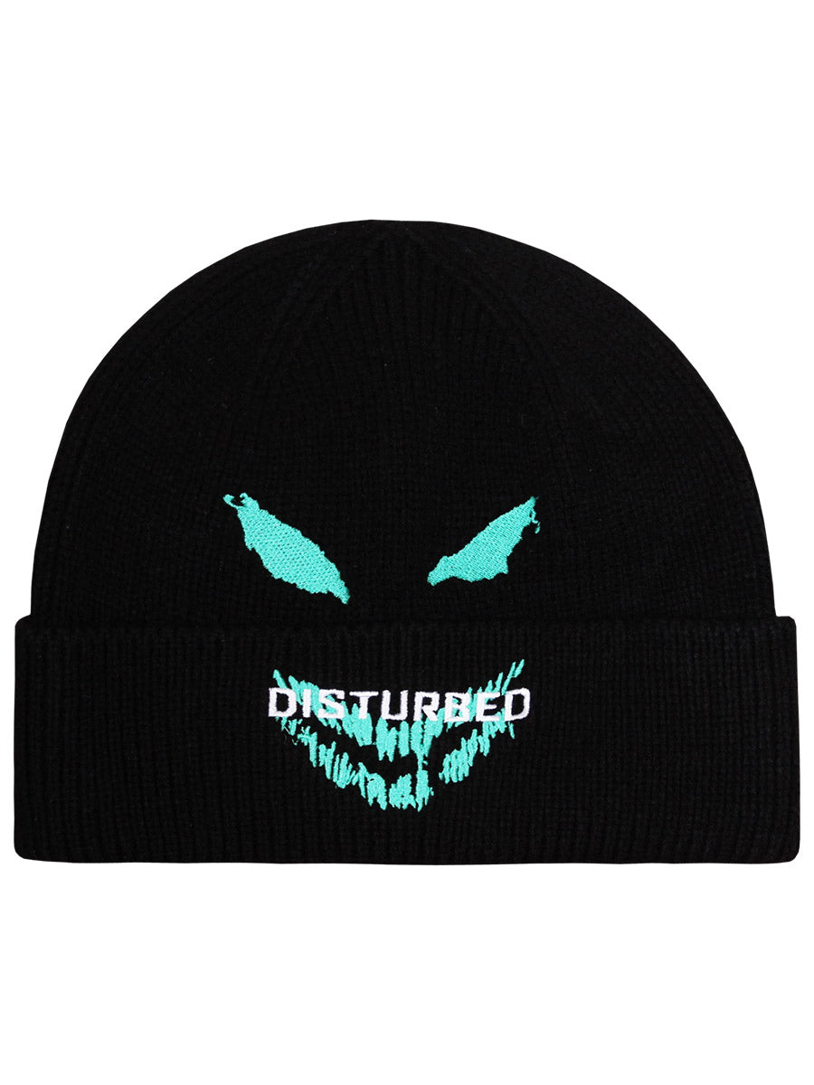 Disturbed Green Face Black Beanie