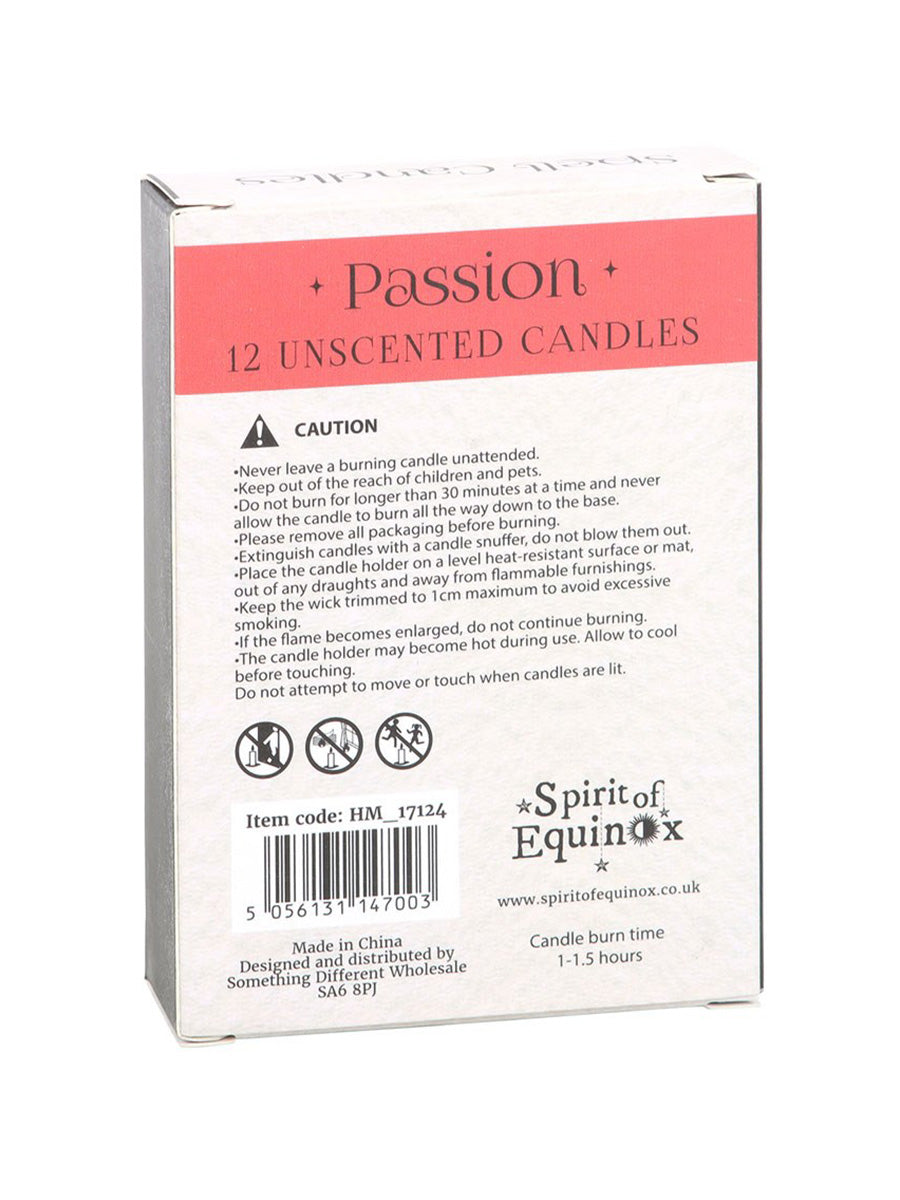 Pack of 12 Passion Spell Candles