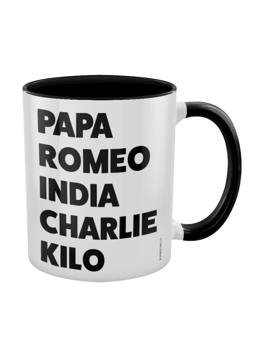 Prick Phonetic Alphabet Black Inner 2-Tone Mug