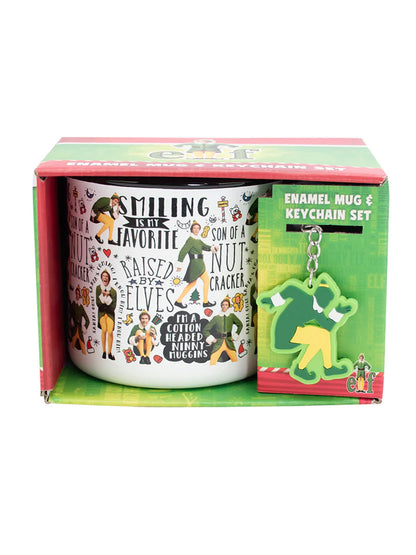 Elf Enamel Mug & Keyring Gift Set