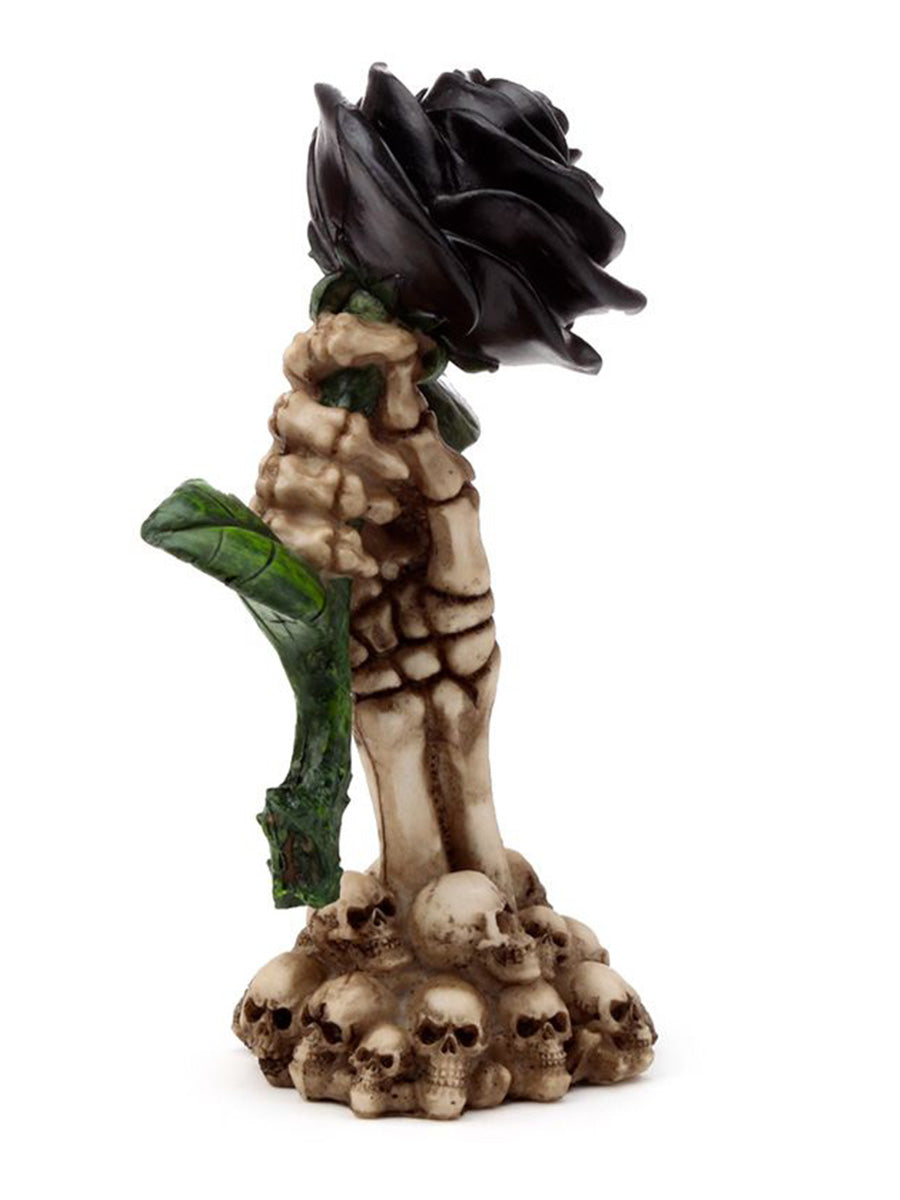 Skeleton Hand Holding Black Rose Ornament