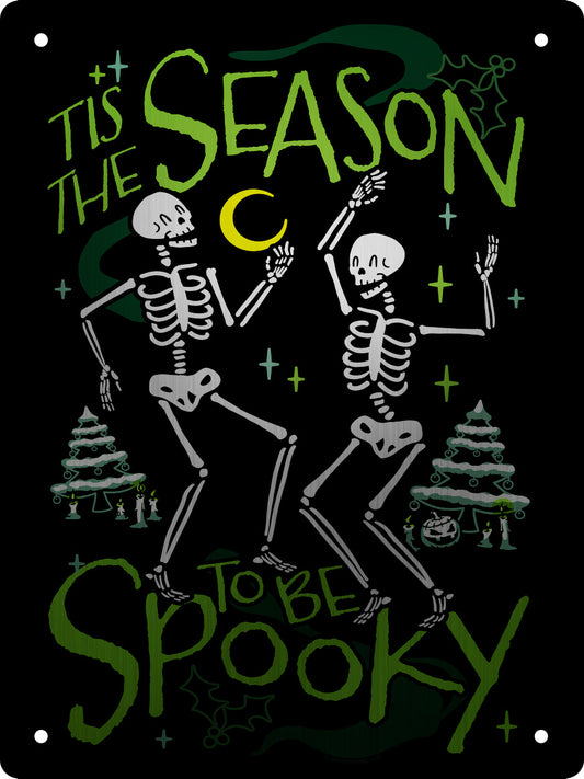 Tis The Season To Be Spooky Mini Mirrored Tin Sign
