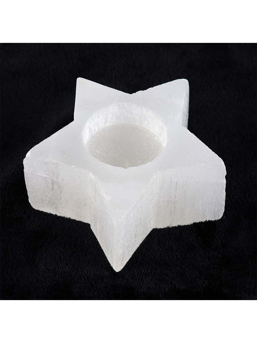 Selenite Star Tealight Holder