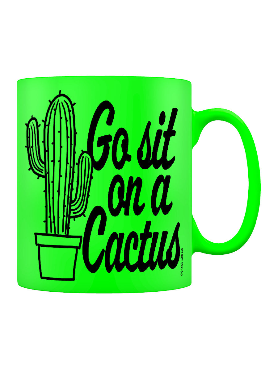 Go Sit On A Cactus Green Neon Mug