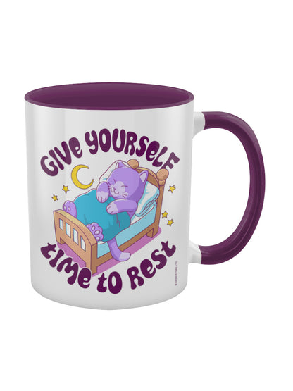 Give Yourself Time To Rest Purple Inner 2-Tone Mug