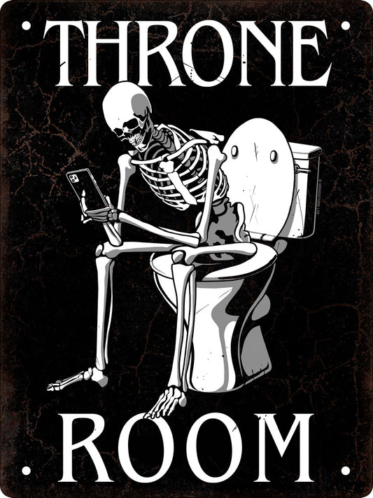 Throne Room Skeleton Mini Tin Sign