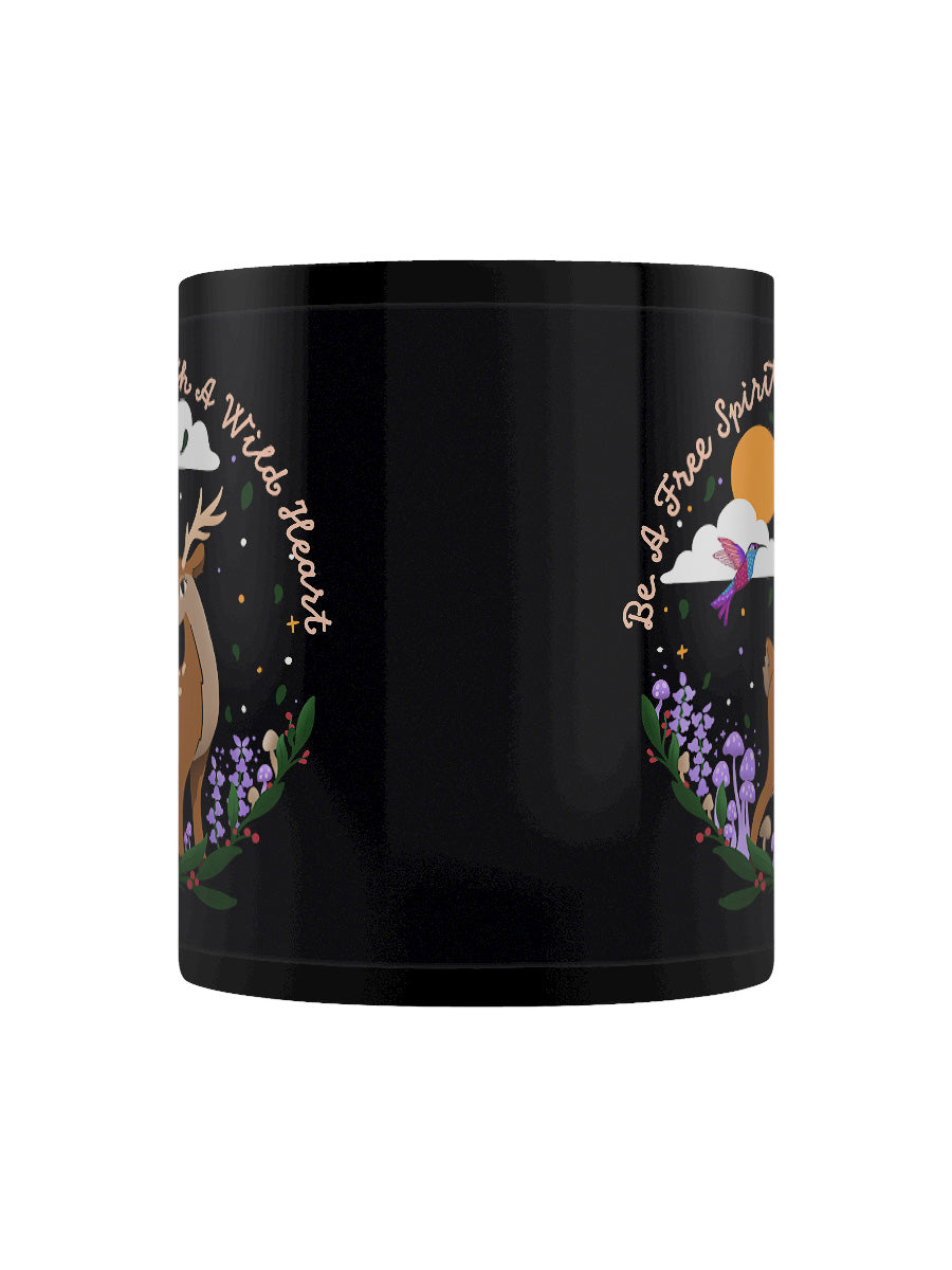 Forest Friends Free Spirt Black Mug