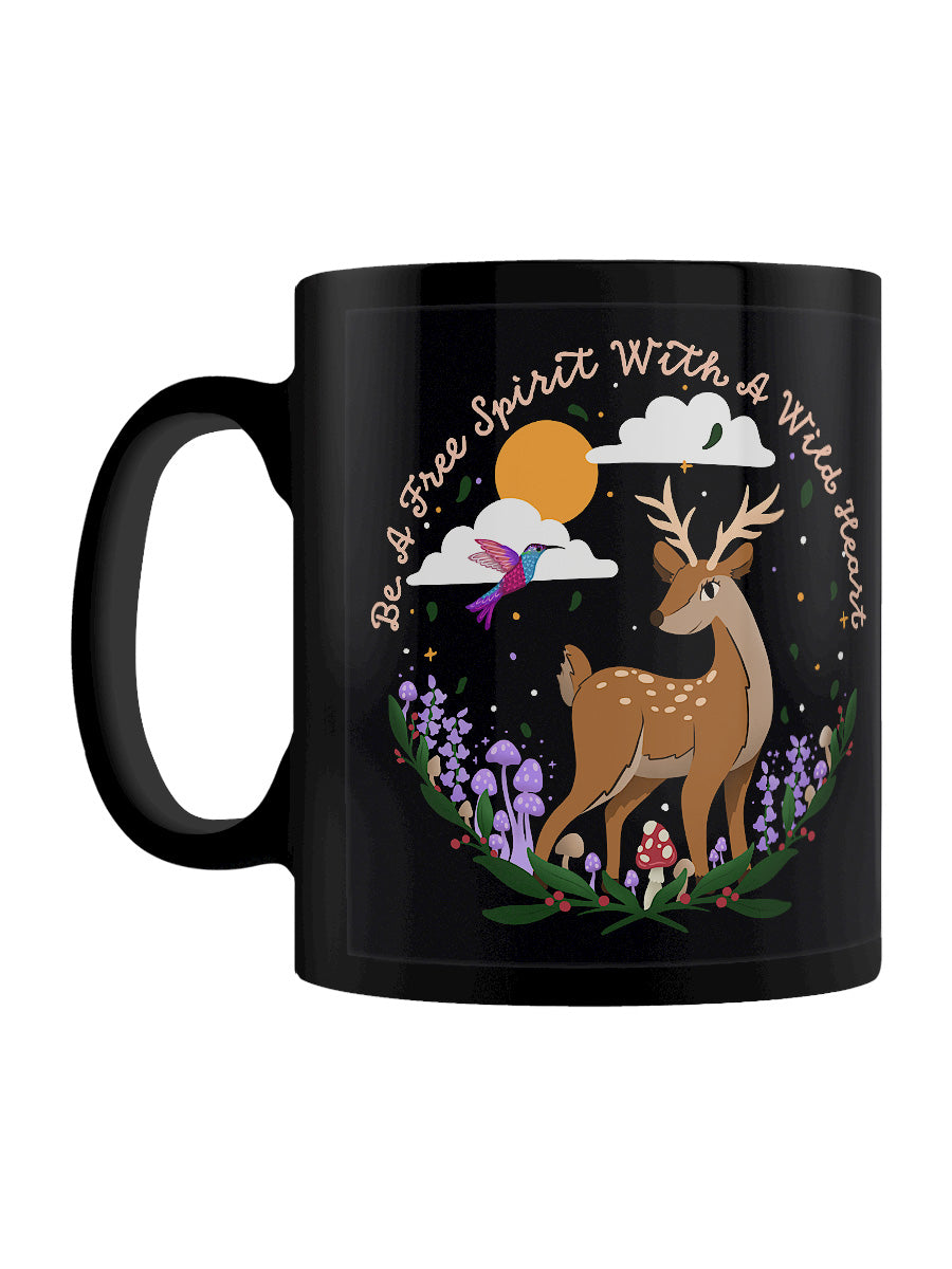 Forest Friends Free Spirt Black Mug