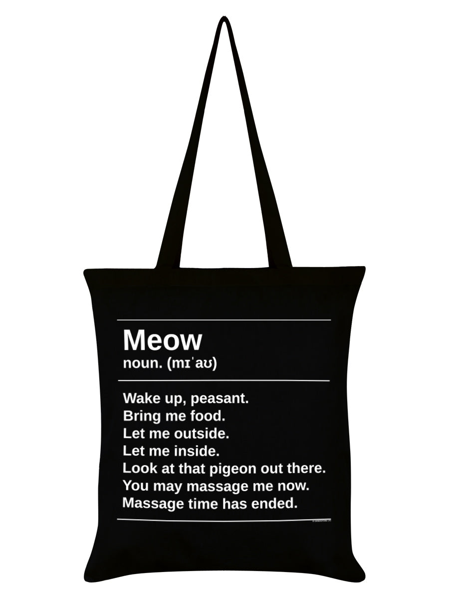 Meow Definition Black Tote Bag